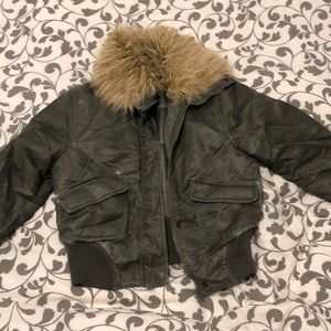 Vintage bomber jacket with faux collar